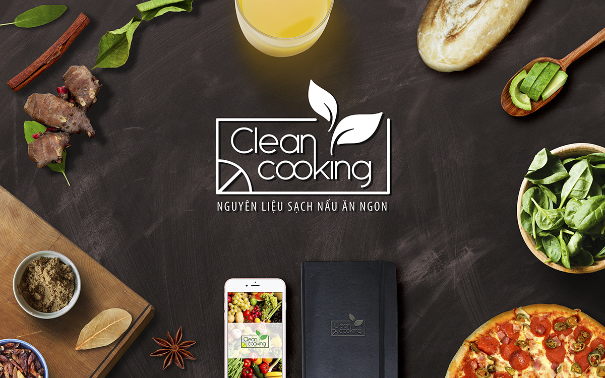 Thiết kế logo và ấn phẩm marketing thương hiệu thực phẩm Clean Cooking tại TP HCM