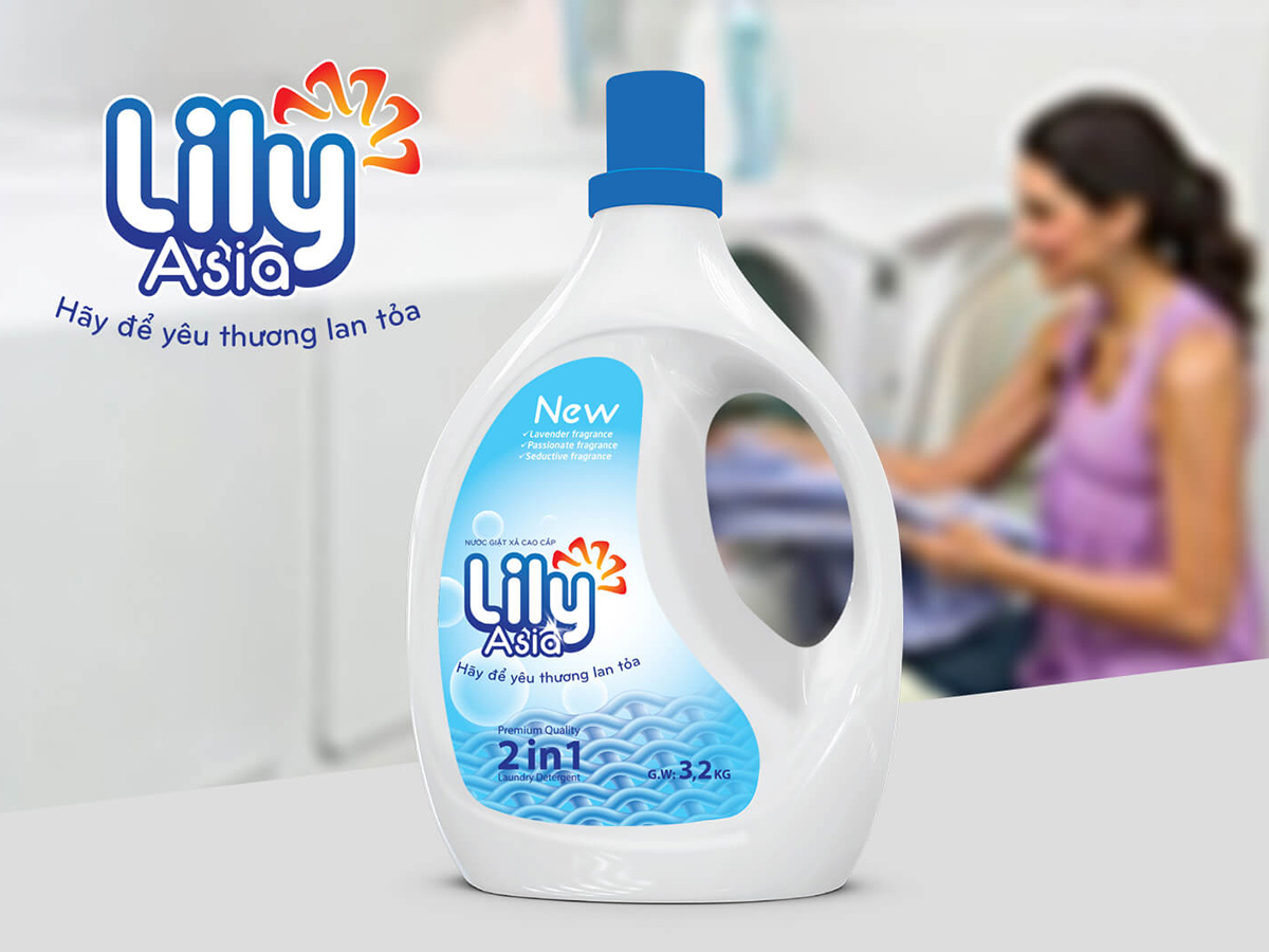Thiết kế logo và bao bì sản phẩm nước giặt Lily Asia tại Hà Nội
