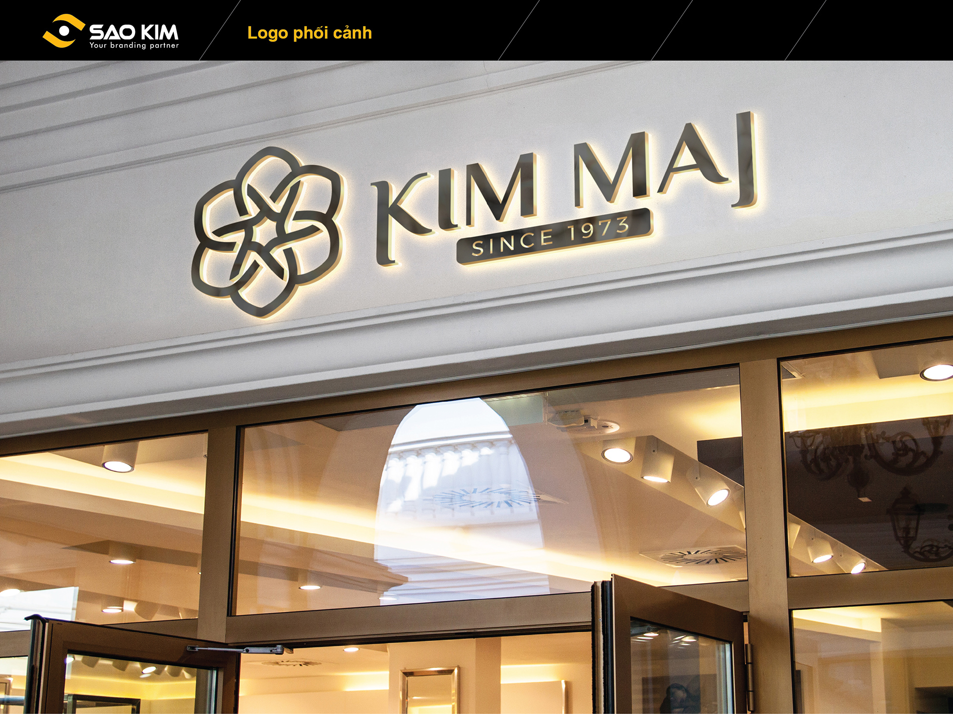 Thiết kế logo và biển bảng thương hiệu trang sức nữ cho doanh nghiệp Kim Mai tại An Giang