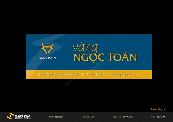 Thiết kế thương hiệu vàng Ngọc Toàn tại Hà Nội