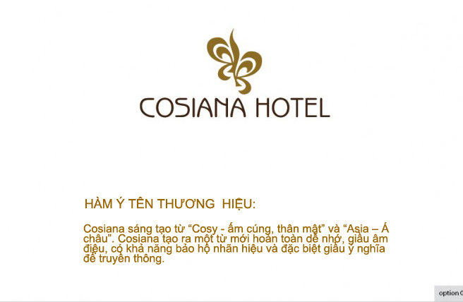 Tái thiết kế thương hiệu cho khách sạn 3 sao COSIANA tại Hà Nội