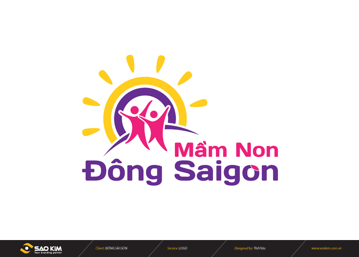 Thiết kế logo nhận diện thương hiệu trường mầm non Đông Sài Gòn tại TP HCM