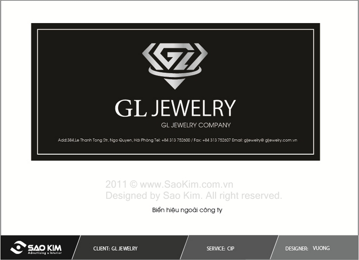 Thiết kế thương hiệu thời trang GL Jewelry tại Hải Phòng