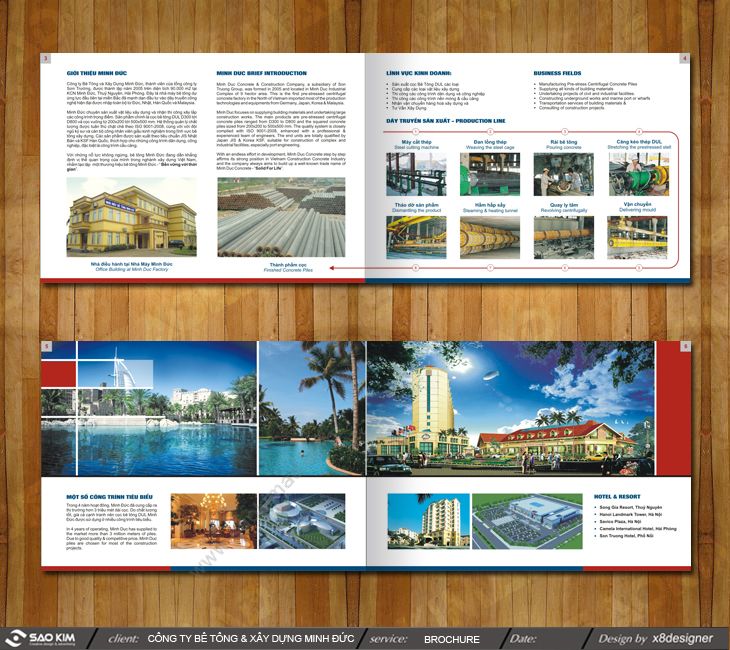 Thiết kế brochure giới thiệu Công ty bê tông xây dựng Minh Đức tại Hải Phòng