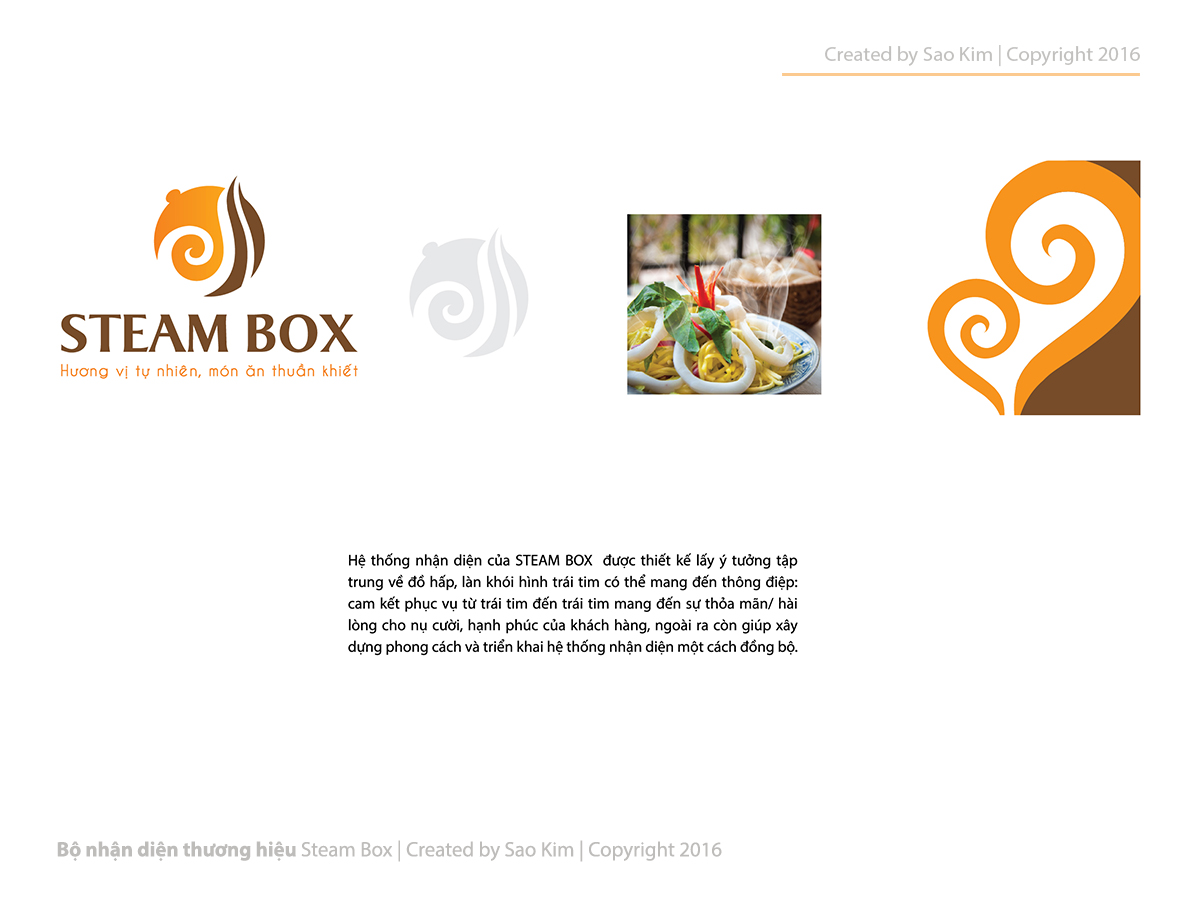 Thiết kế logo và nhận diện thương hiệu nhà hàng đồ hấp Steam Box tại Hà Nội