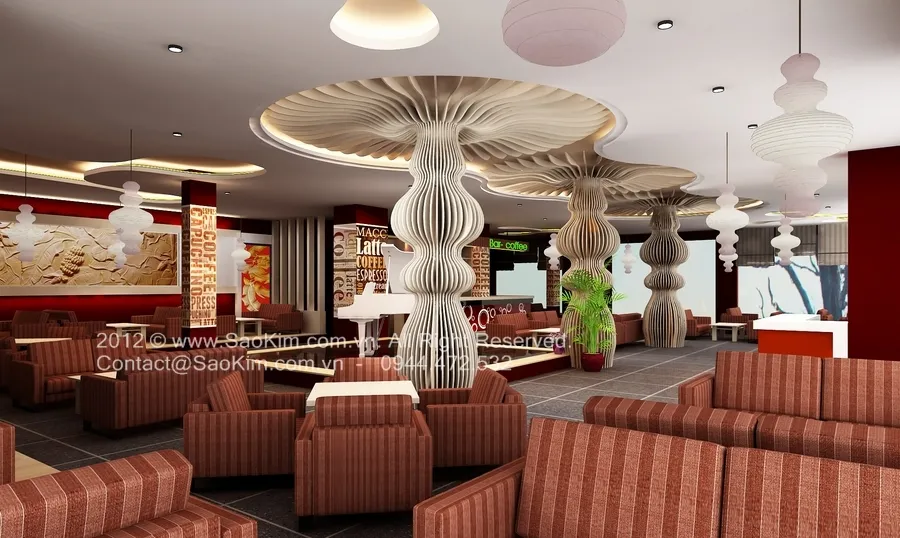 Phối cảnh thiết kế quán cafe Paradise