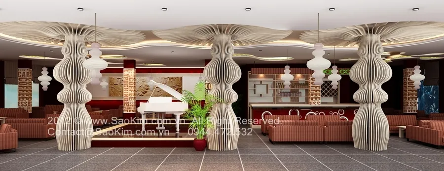 Phối cảnh thiết kế quán cafe Paradise