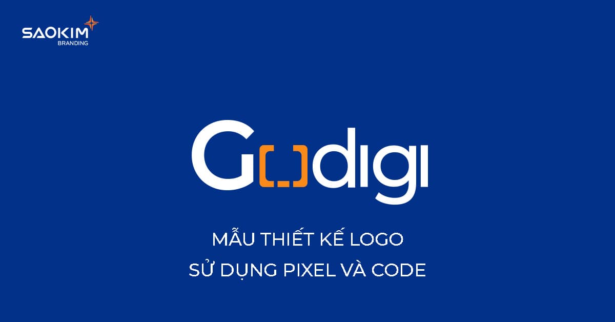 Mẫu thiết kế logo sử dụng ý tưởng tử pixel và code