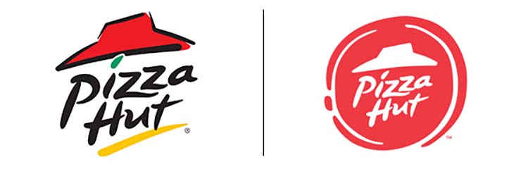 Thiết kế logo của Pizza Hut.