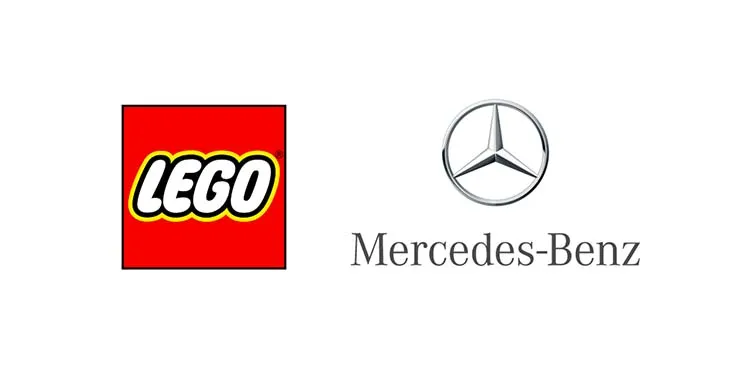 Logo của thương hiệu Lego và Mercedes. 