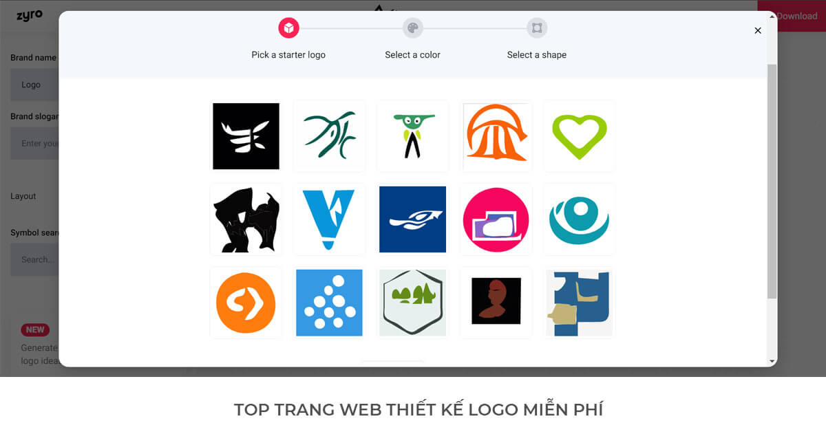 Zyro - Trang web thiết kế Logo miễn phí