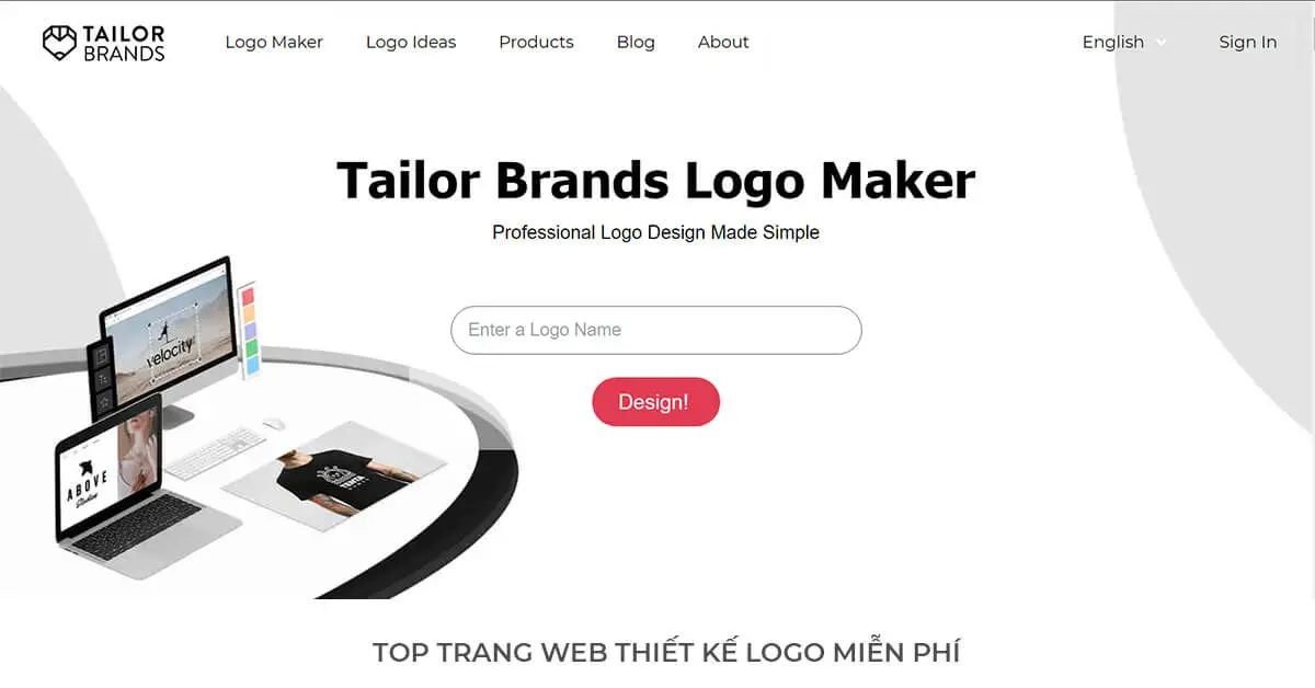 Tailor Brands - Tập trung giải pháp thiết kế Logo (Miễn phí giới hạn)
