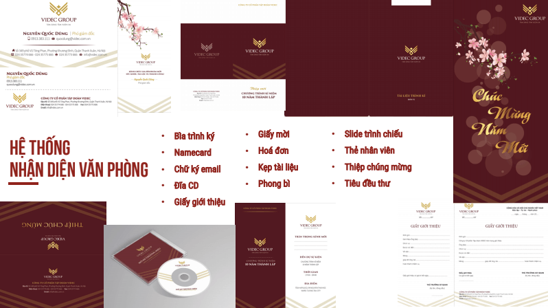 Ví dụ nhận diện thương hiệu (VIDEC Group) - Bộ nhận diện văn phòng Ví dụ nhận diện thương hiệu (VIDEC Group) - Bộ nhận diện văn phòng