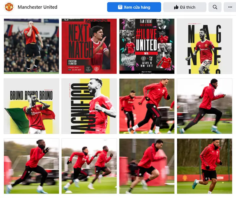Hình ảnh của Manchester United trên Facebook