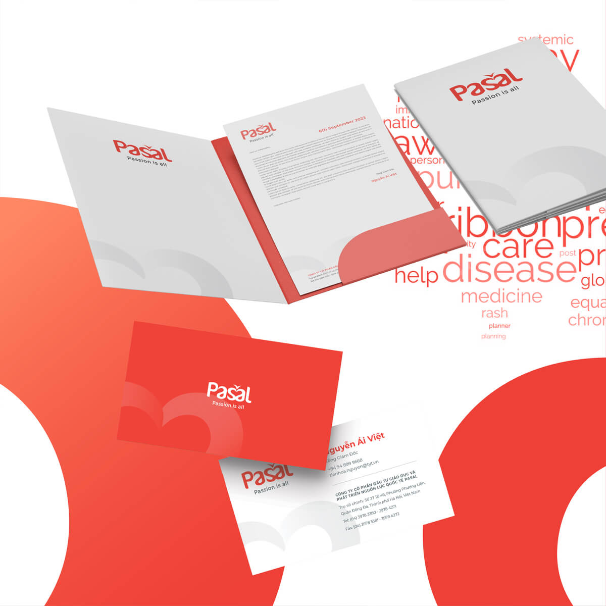 Dự án thiết kế logo, thiết kế thương hiệu Pasal - Ấn phẩm văn phòng