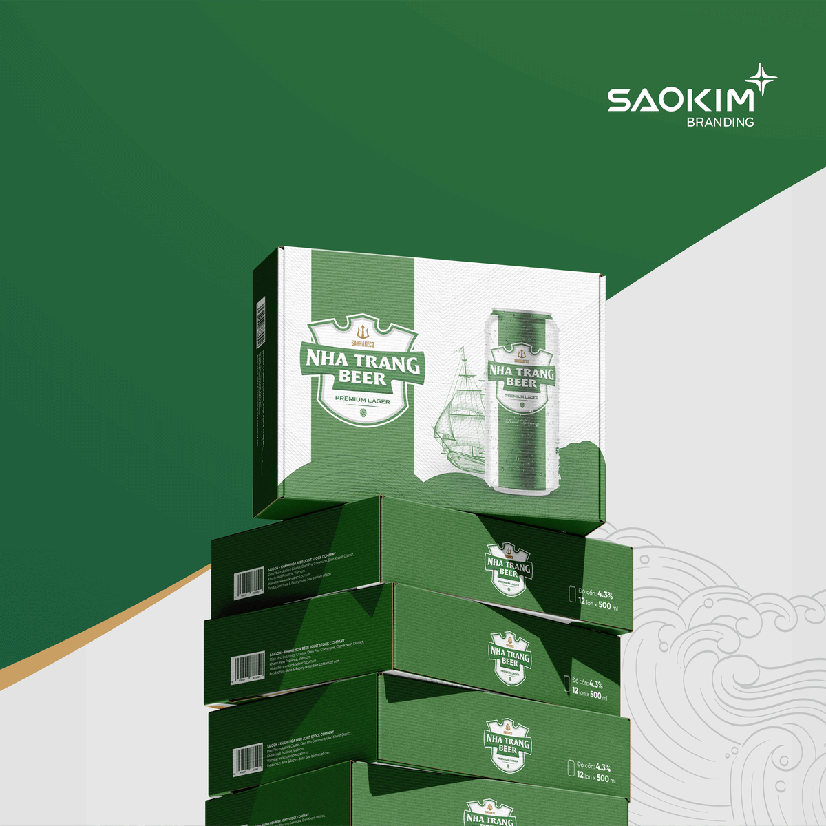 Dự án thiết kế logo, thiết kế nhận diện thương hiệu, nhãn hiệu Shakhabeco - Bao bì thùng bia