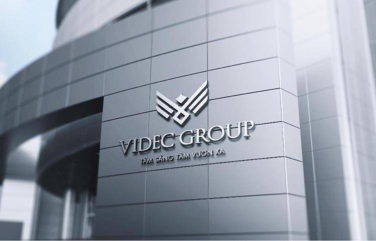 Phối cảnh thiết kế logo thương hiệu tập đoàn VIDEC.