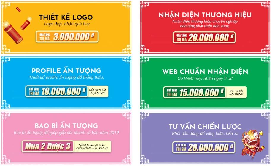 Sao Kim mang đến 6 gói phát triển thương hiệu cùng nhiều phần quà hấp dẫn cho khách hàng nhân dịp xuân mới.