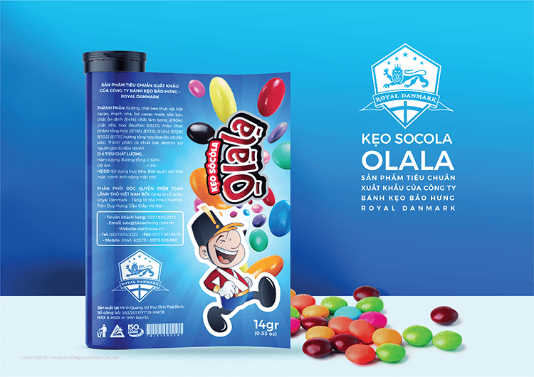 Bao bì bánh kéo thương hiệu Royal Danmark của công ty Bảo Hưng.