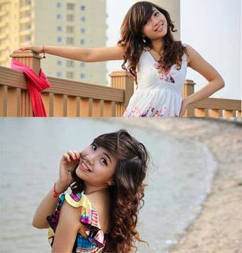 Vẻ nhí nhảnh của cô bạn.
