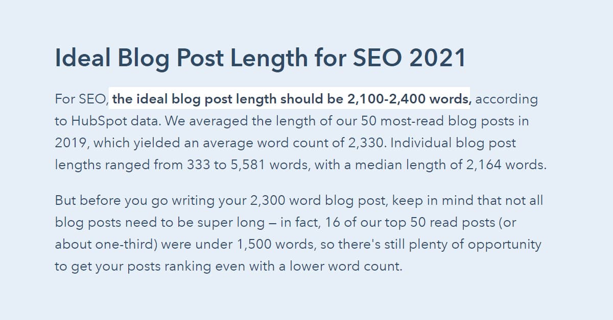 Bài viết chuẩn SEO tốt thường có độ dài khoảng 2100 đến 2400 từ Bài viết chuẩn SEO tốt thường có độ dài khoảng 2100 đến 2400 từ