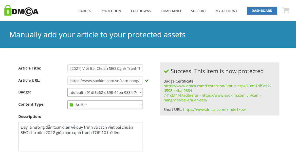 Bảo vệ bàn quyền kỹ thuật số cho bài viết SEO với DMCA Bảo vệ bàn quyền kỹ thuật số cho bài viết SEO với DMCA