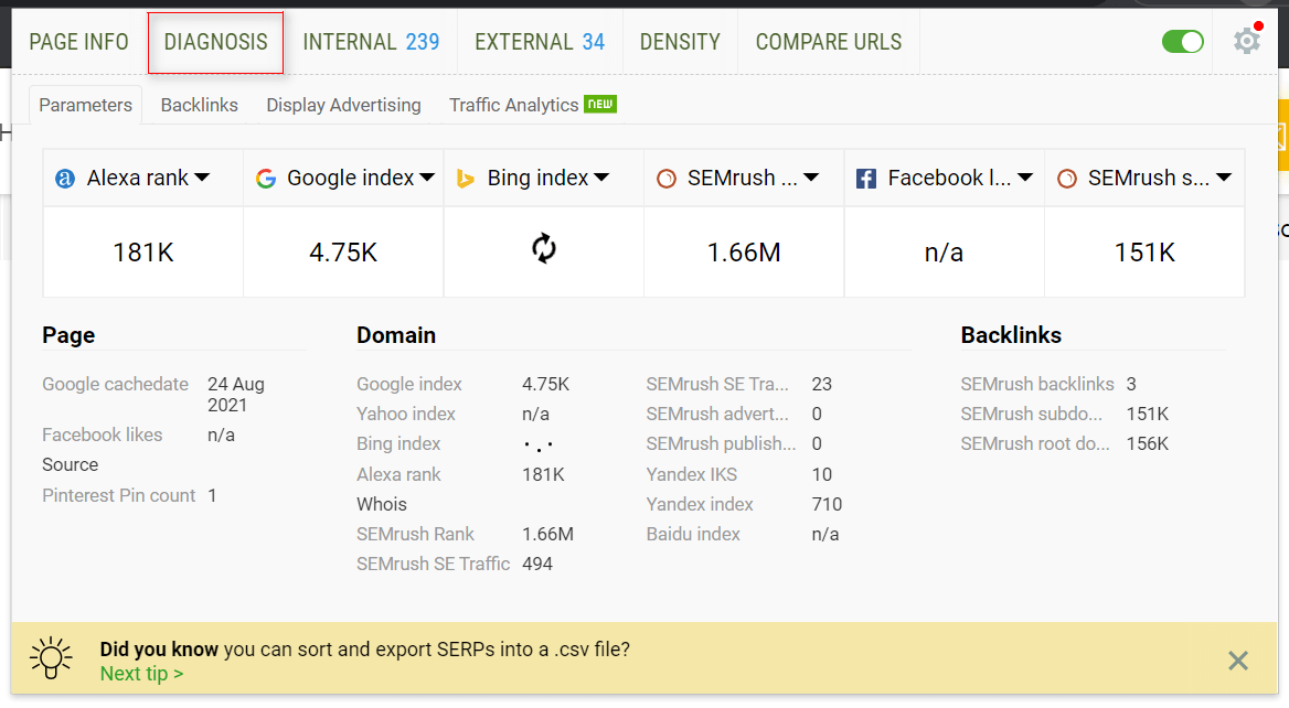 Chỉ số do Seoquake cung cấp Công cụ hỗ trợ viết bài chuẩn SEO: Seoquake (2)