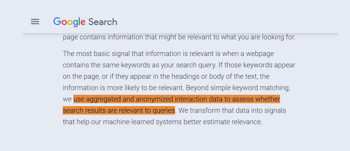 Google sử dụng dữ liệu trải nghiệm người dùng để đánh giá bài viết SEO Google sử dụng dữ liệu trải nghiệm người dùng để đánh giá bài viết SEO