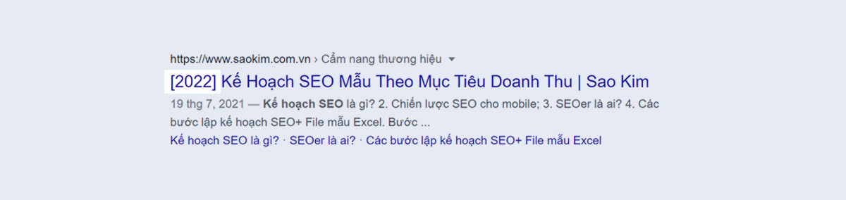 Thêm năm vào tiêu đề giúp tâng CTR Thêm năm vào tiêu đề giúp tâng CTR