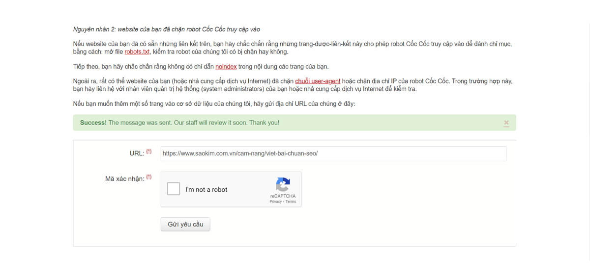 Thông báo thu thập, lập chỉ mục bài viết với Cốc Cốc Search Thông báo thu thập, lập chỉ mục bài viết với Cốc Cốc Search