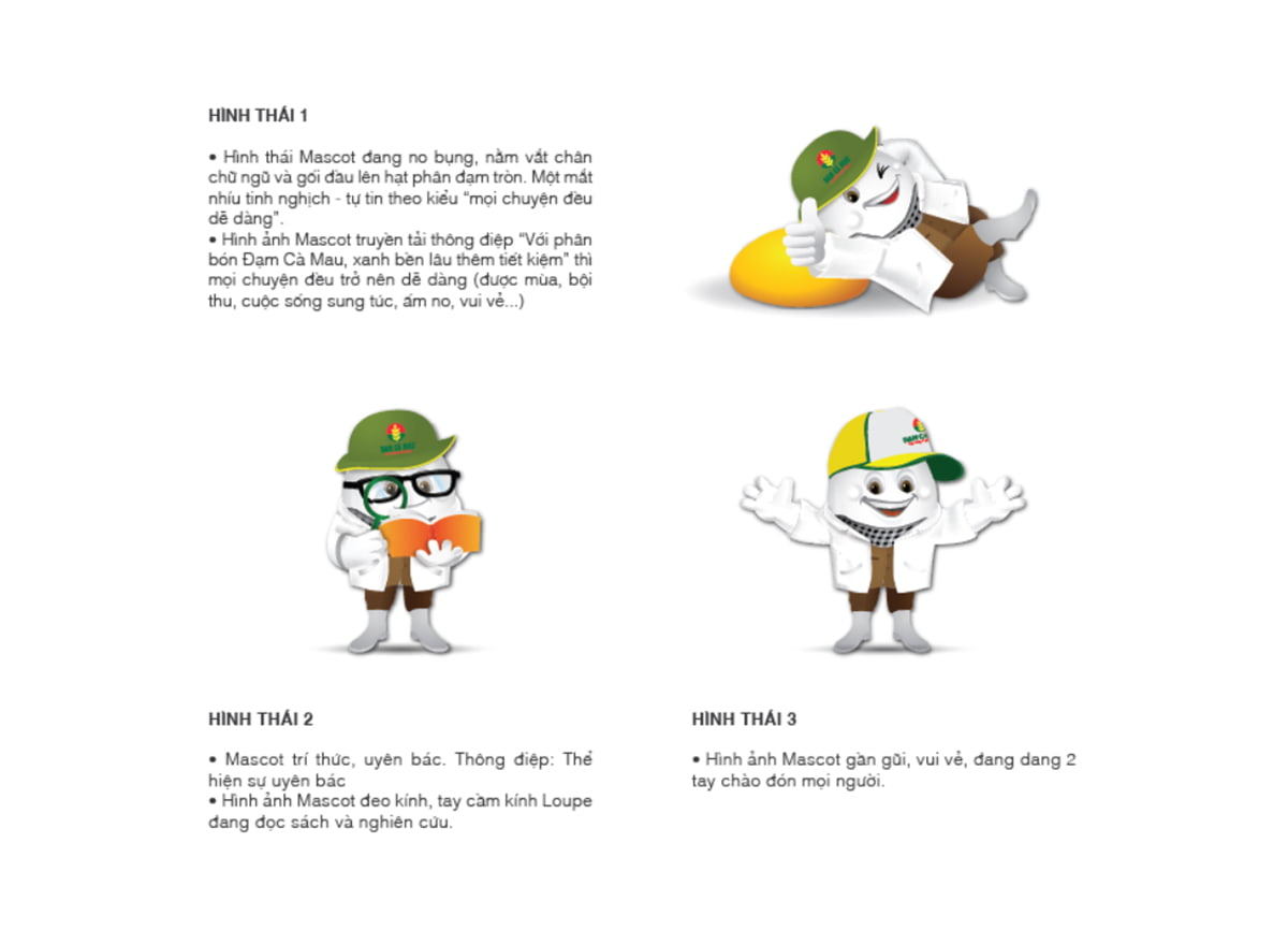 Hình thái mascot của Đạm Cà Mau Hình thái mascot của Đạm Cà Mau