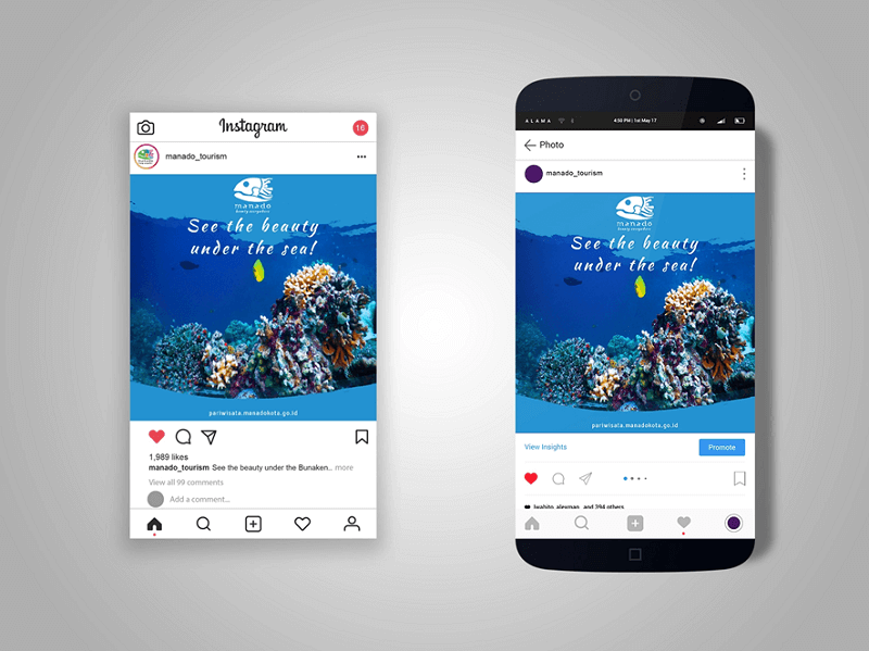 Quảng bá du lịch của thành phố Manado, Indonesia trên Instagram (Nguồn: dribbble)