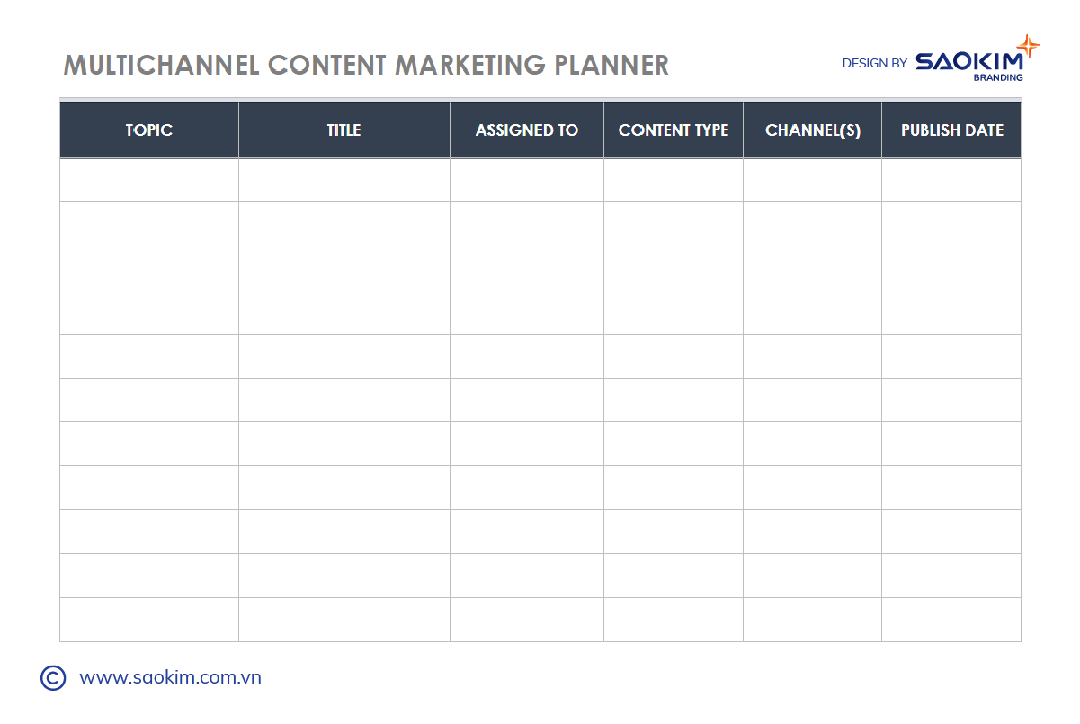 Mẫu kế hoạch Content Marketing đa kênh Mẫu kế hoạch Content Marketing đa kênh