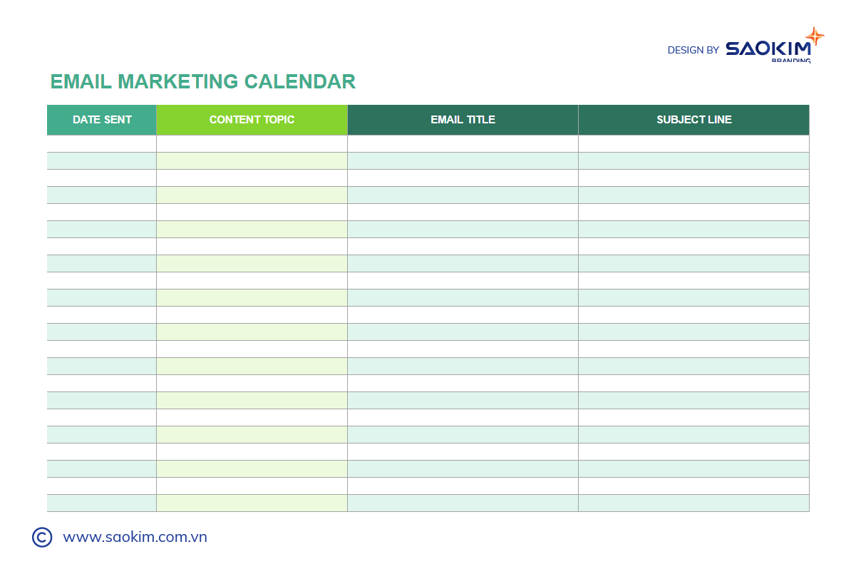 Mẫu kế hoạch Email Marketing Mẫu kế hoạch Email Marketing