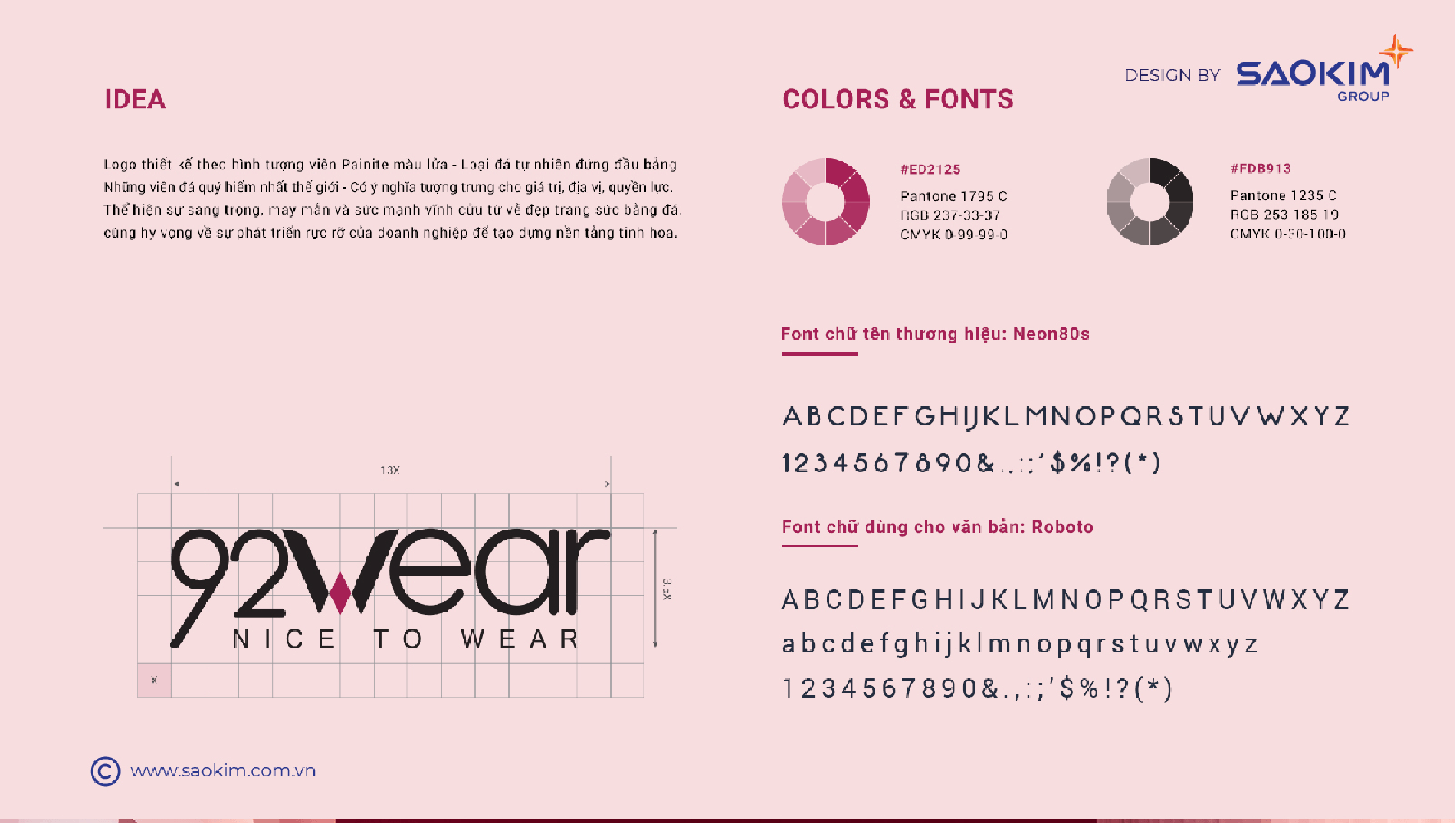 Dự án Thiết kế thương hiệu 92Wear - Ý tưởng Logo, fonts chữ