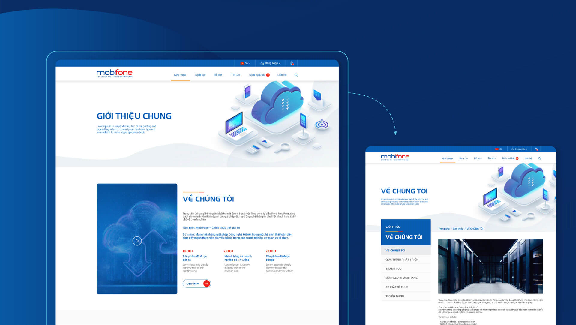 Dự án thiết kế website Mobifone Cloud - 5