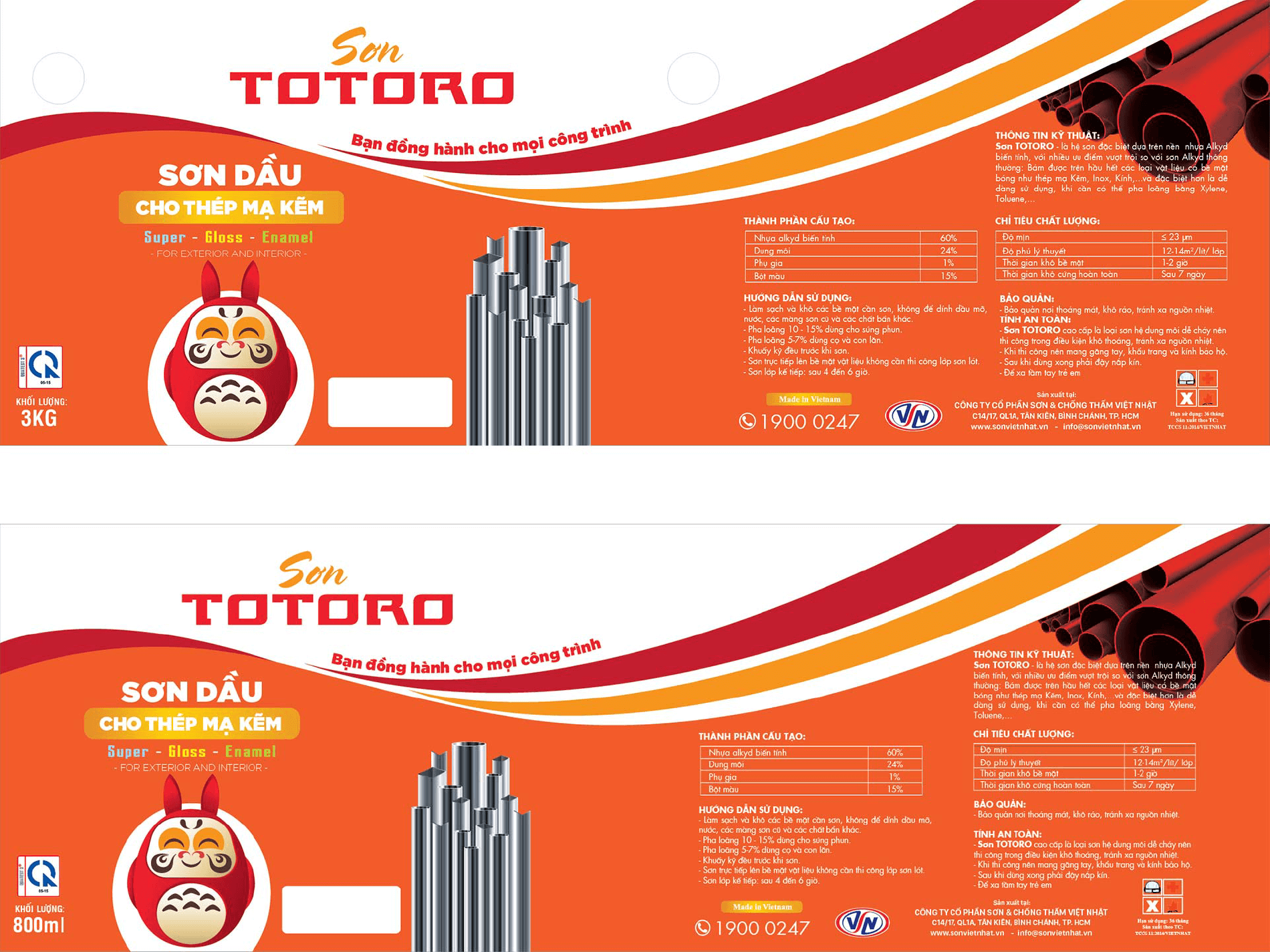 Dự án thiế kế bao bì nhãn mác sản phẩm Sơn TOTORO - 11
