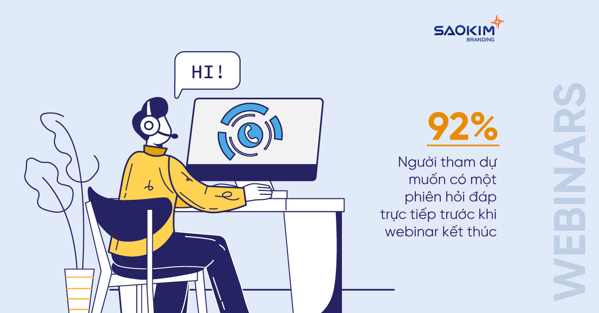 Chỉ số xu hướng Marketing: Webinar Marketing 92% người tham dự muốn có phiên hỏi đáp trực tiếp trước khi webinar kết thúc (Nguồn: Ringcentral)