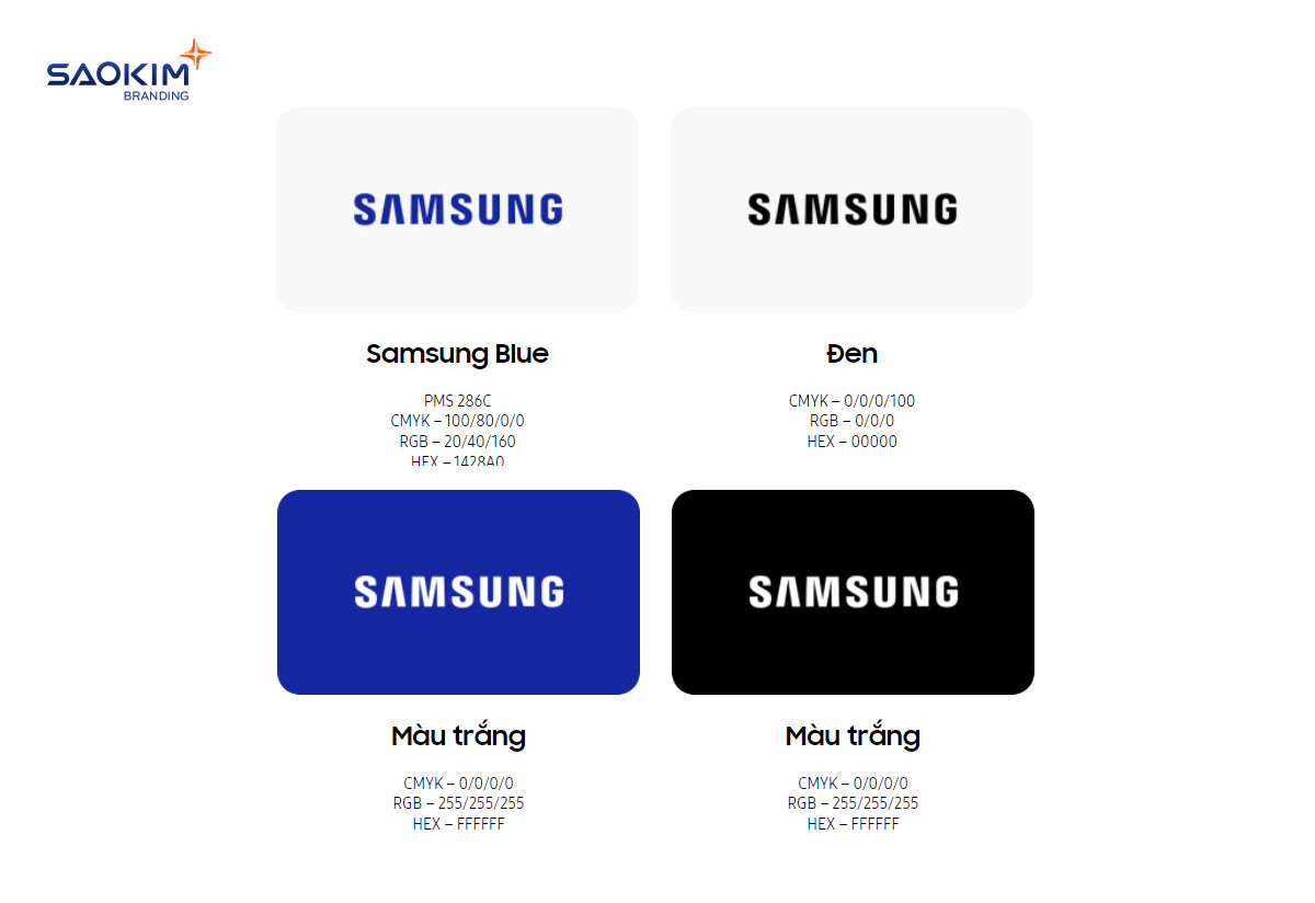 Màu sắc trong logo mới của Samsung Màu sắc trong logo mới của Samsung
