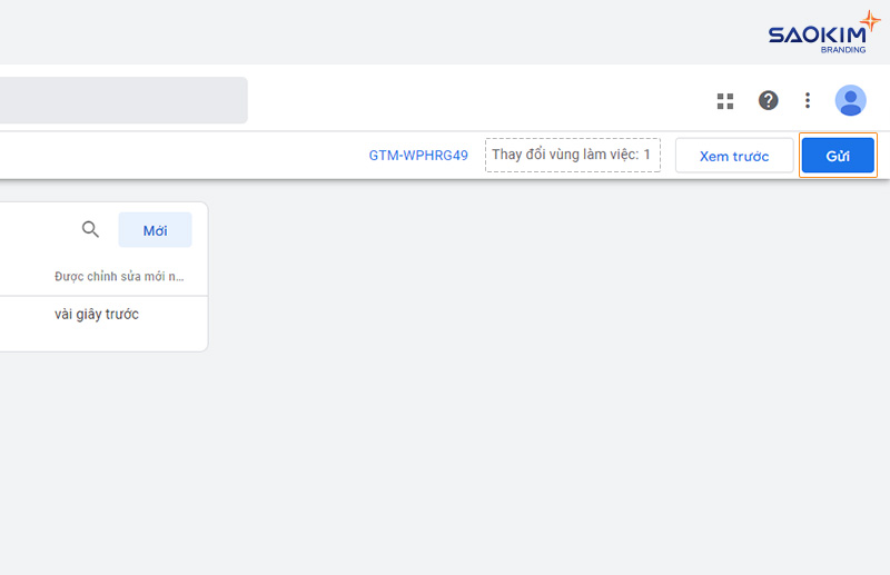 Cài đặt Google Analytics bằng Tag Manager - Chọn gửi để xuất bản