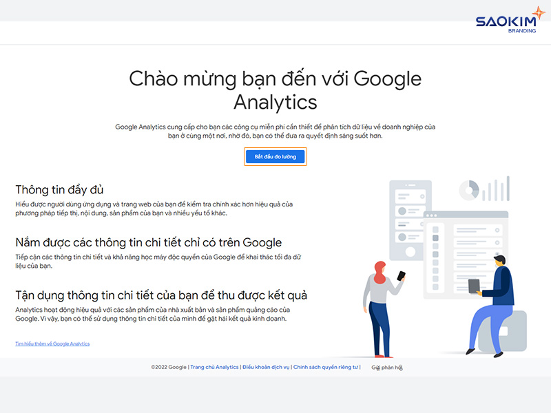 Cài đặt tài khoản Google Analytics - Bắt đầu đăng ký