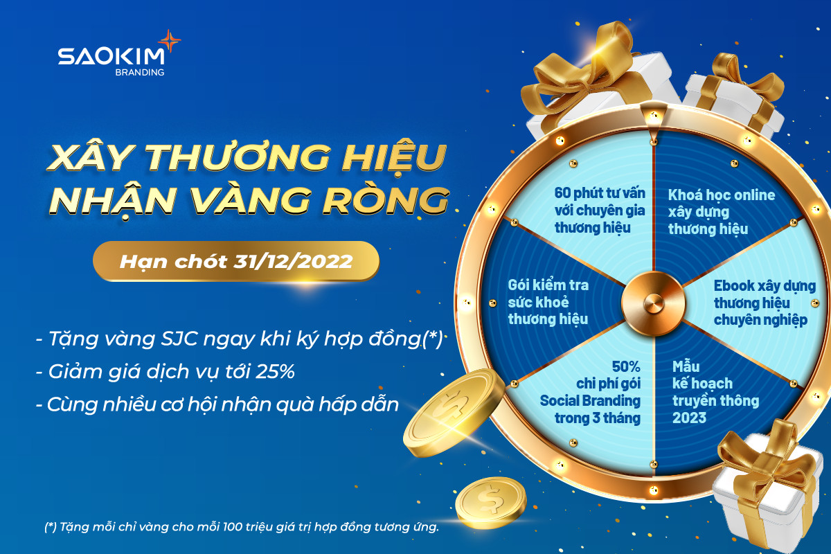 Chương trình xây dựng thương hiệu, nhận vàng ròng từ Sao Kim Branding