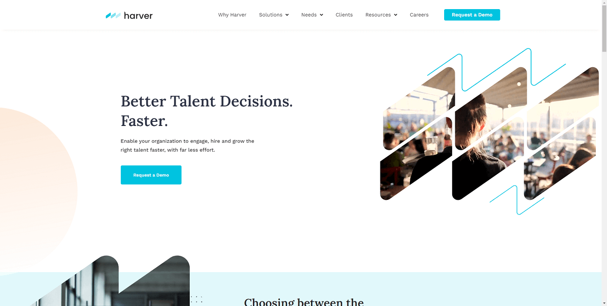 Ví dụ thiết kế web của Harver