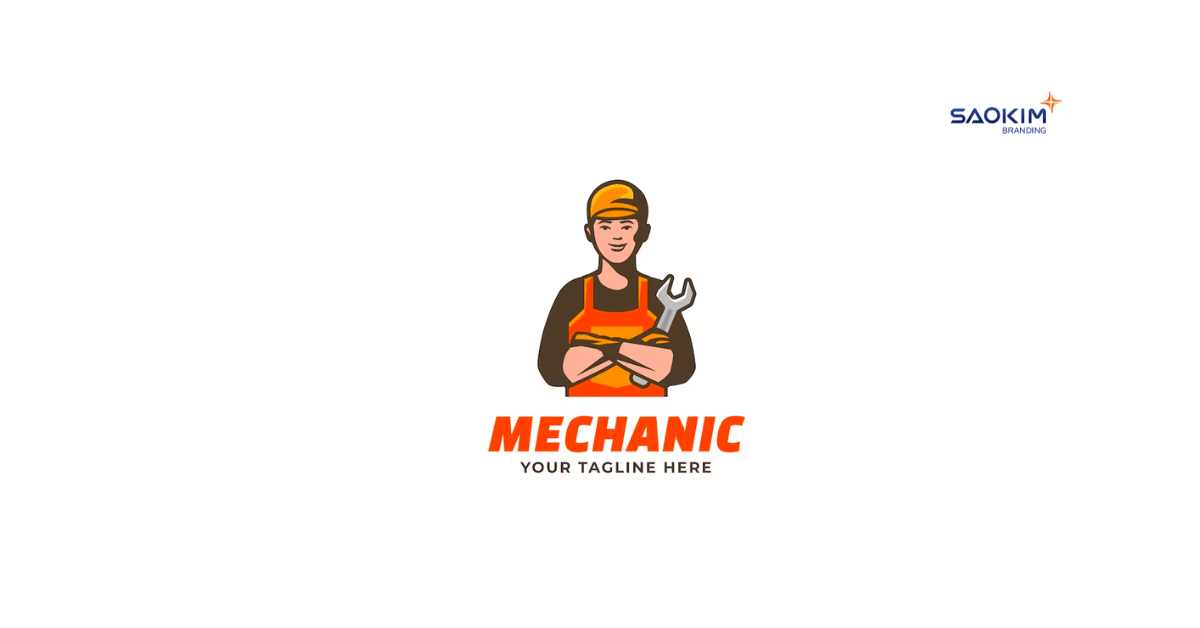 Mẫu thiết kế logo công ty cơ khí sử dụng mascot (2)