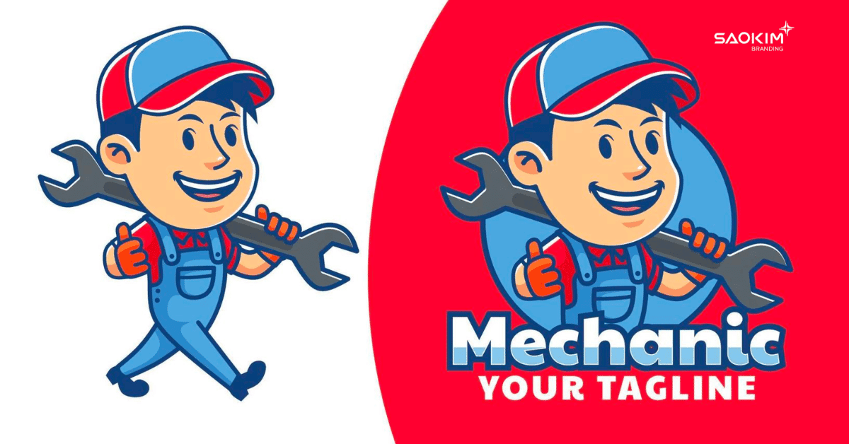 Mẫu thiết kế logo công ty cơ khí sử dụng mascot (1)