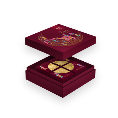 Mẫu thiết kế hộp bánh trung thu Parade - Set red