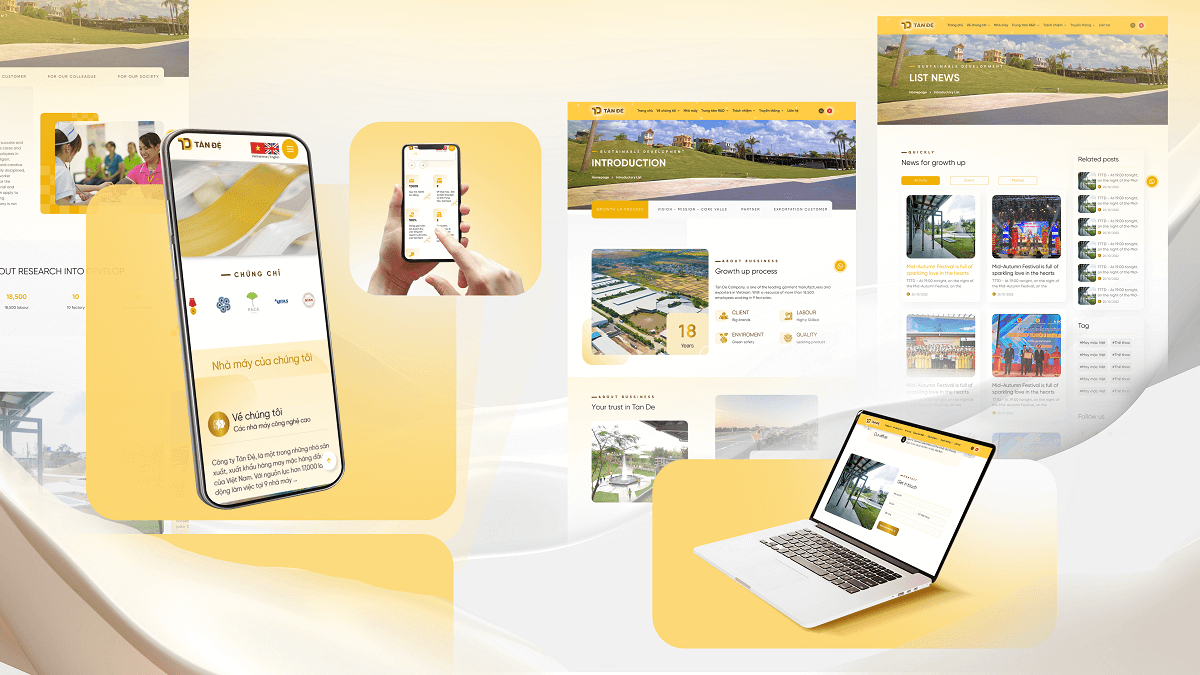 Dự án thiết kế website cho doanh nghiệp - Công ty Dệt May Tân Đệ