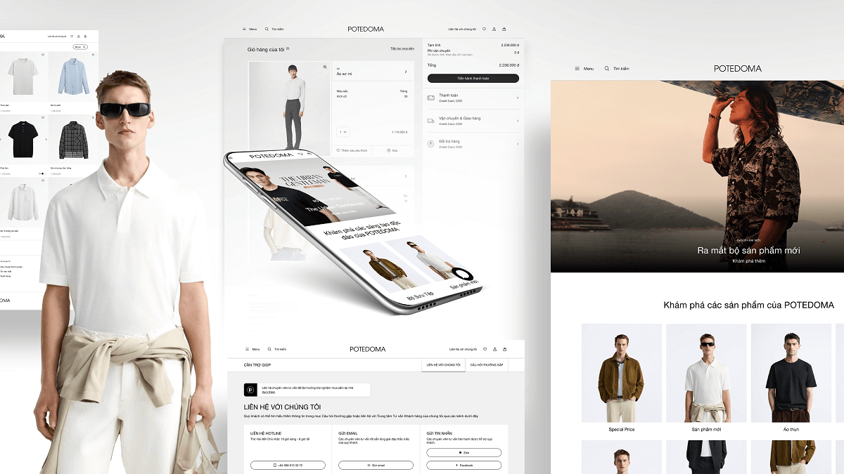 Dự án thiết kế website cho doanh nghiệp - Thương hiệu thời trang POTEDOMA