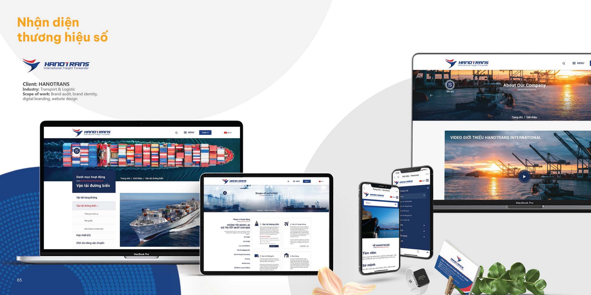 Dự án thiết kế website doanh nghiệp cho Hanoitrans