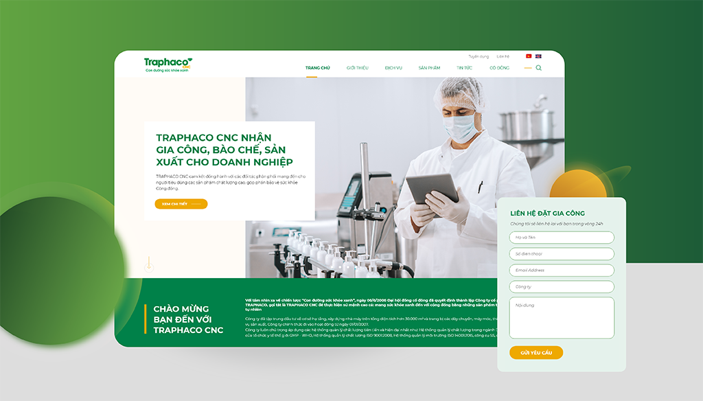 Dự án thiết kế website doanh nghiệp cho Traphaco CNC